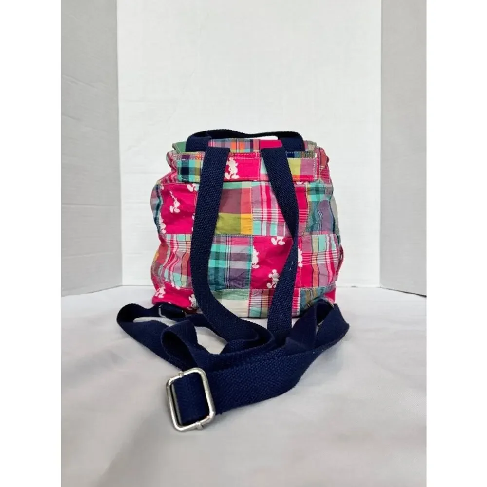 Colorful Disney Parks patchwork mini backpack with Mickey Mouse head silhouettes - Picture 3 of 16